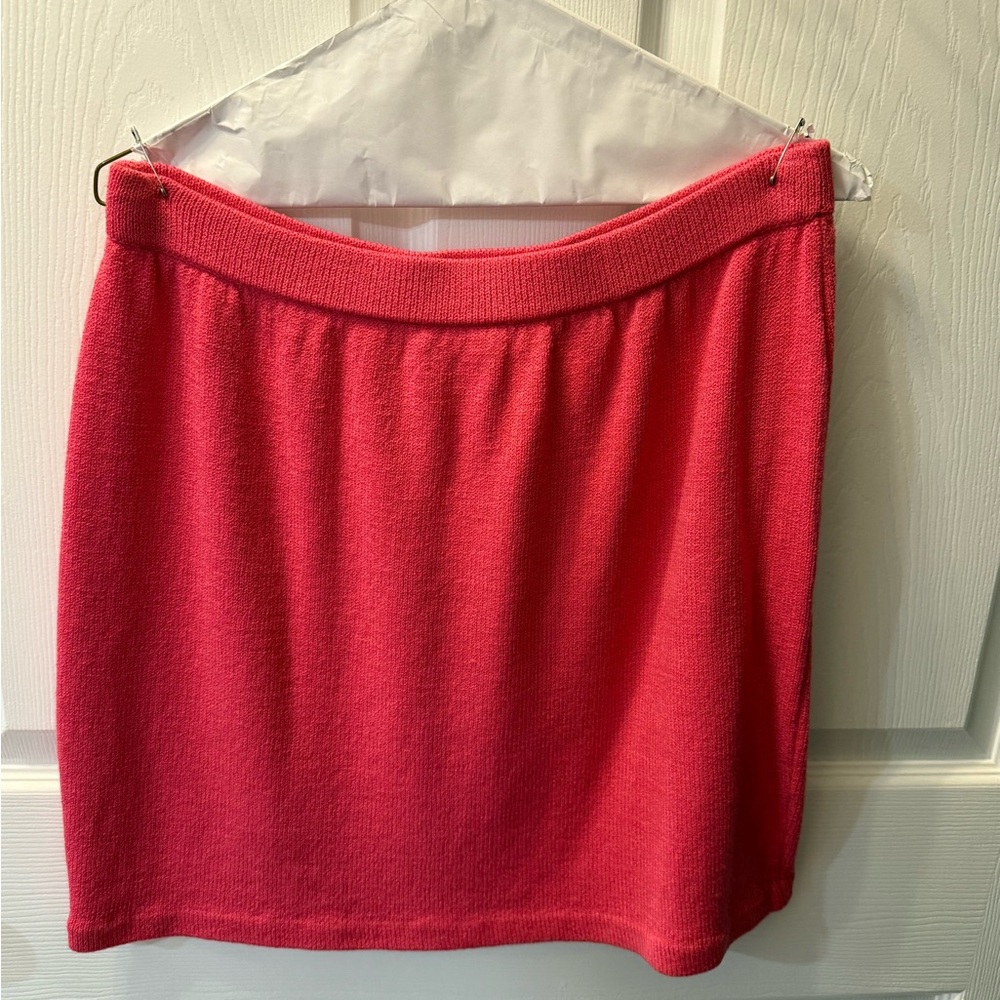 St. John Red Mini Pencil Skirt Casual